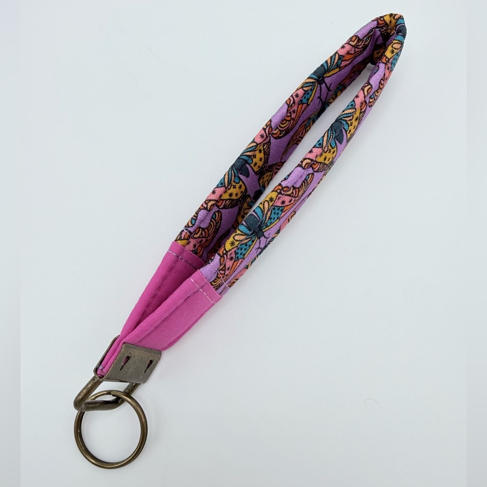 Colorful Handmade Butterfly Keychain Wristlet - Picture 2 of 3